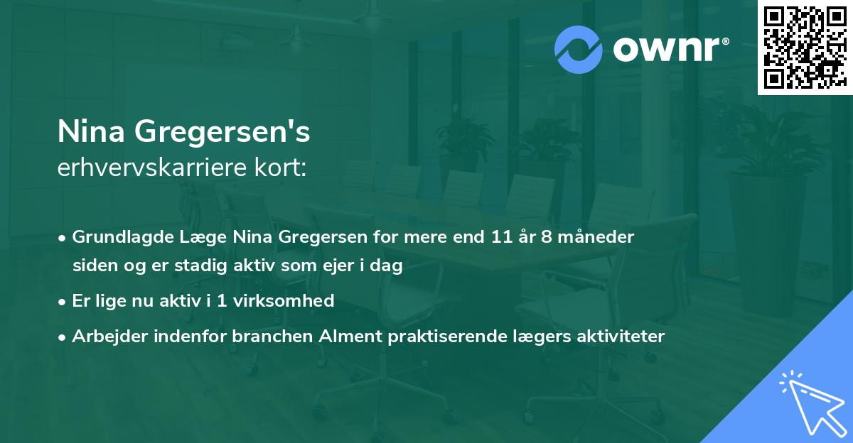 Nina Gregersen's erhvervskarriere kort