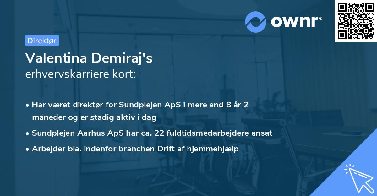 Valentina Demiraj's erhvervskarriere kort