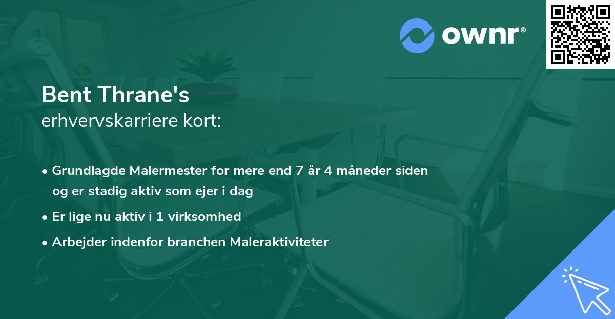 Bent Thrane's erhvervskarriere kort