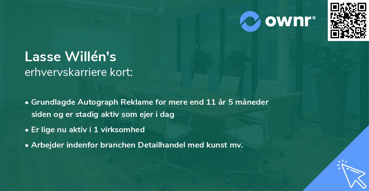 Lasse Willén's erhvervskarriere kort