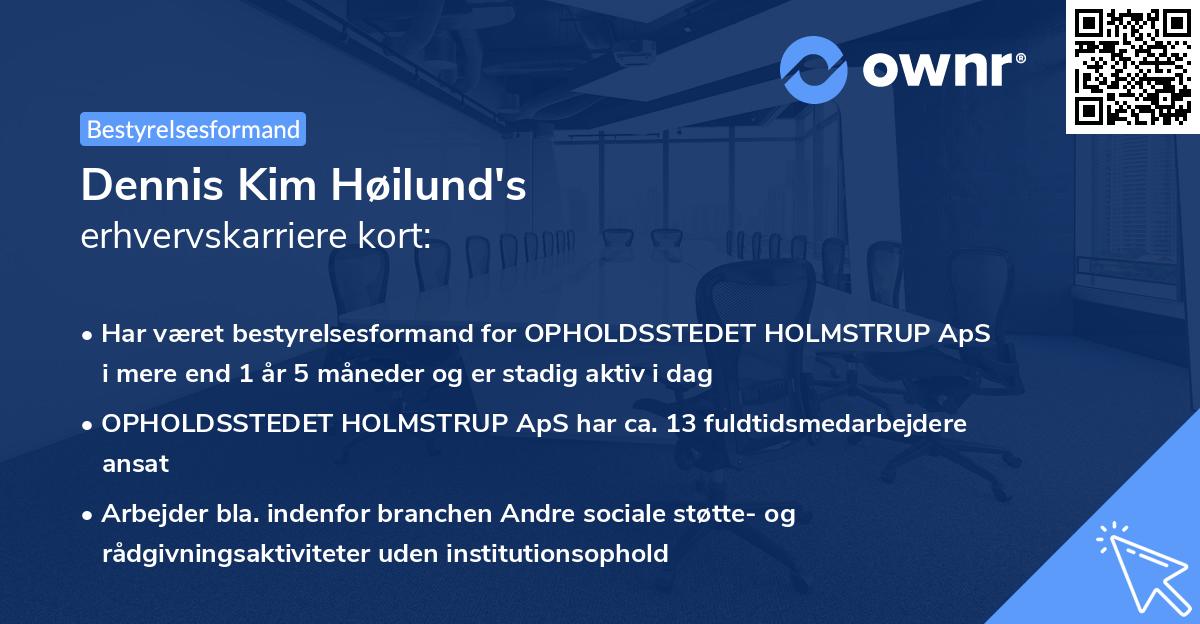 Dennis Kim Høilund's erhvervskarriere kort