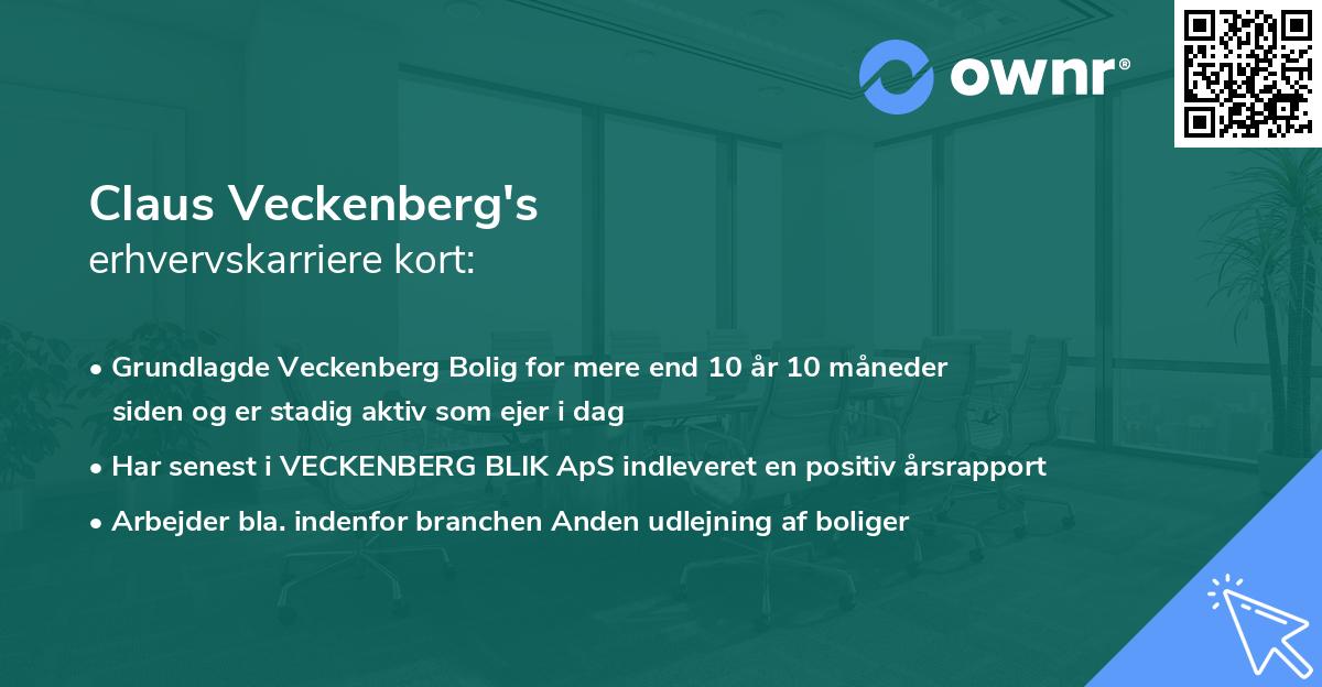 Claus Veckenberg's erhvervskarriere kort
