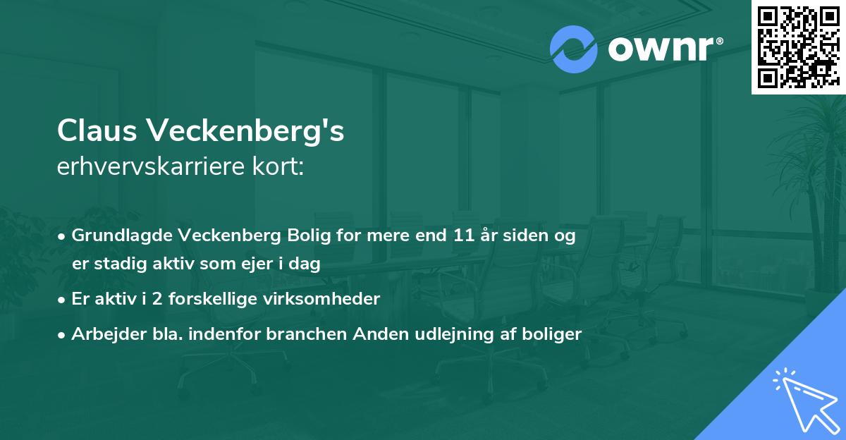 Claus Veckenberg's erhvervskarriere kort