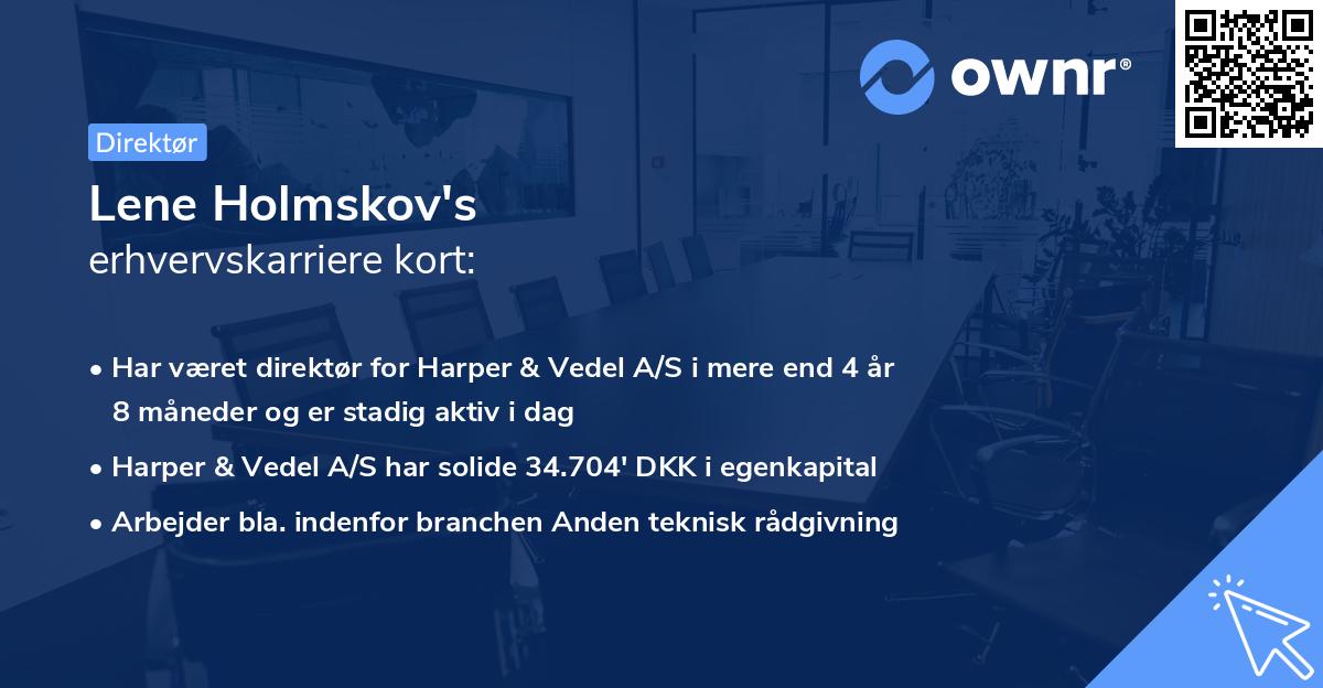 Lene Holmskov's erhvervskarriere kort