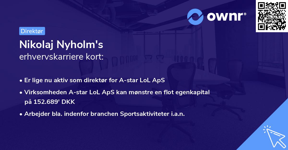 Nikolaj Nyholm's erhvervskarriere kort