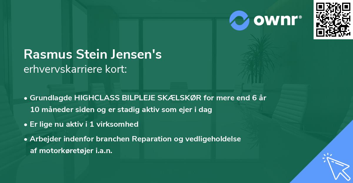 Rasmus Stein Jensen's erhvervskarriere kort