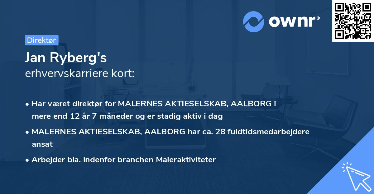 Jan Ryberg's erhvervskarriere kort