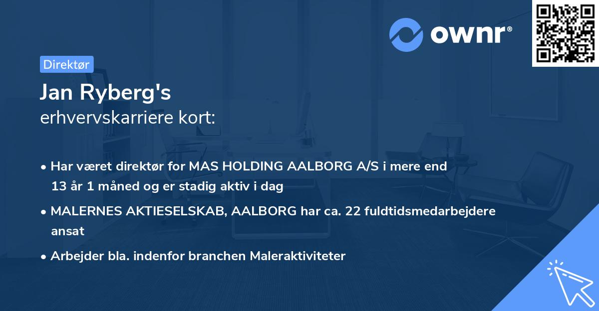 Jan Ryberg's erhvervskarriere kort