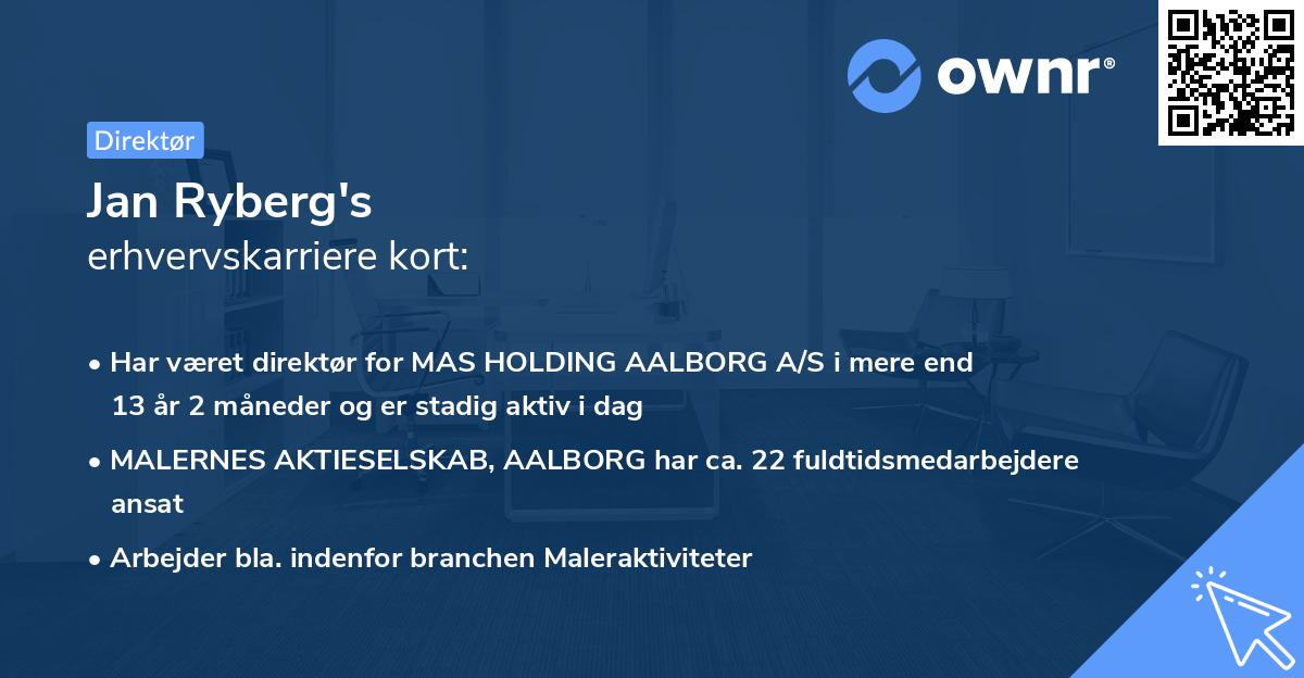 Jan Ryberg's erhvervskarriere kort