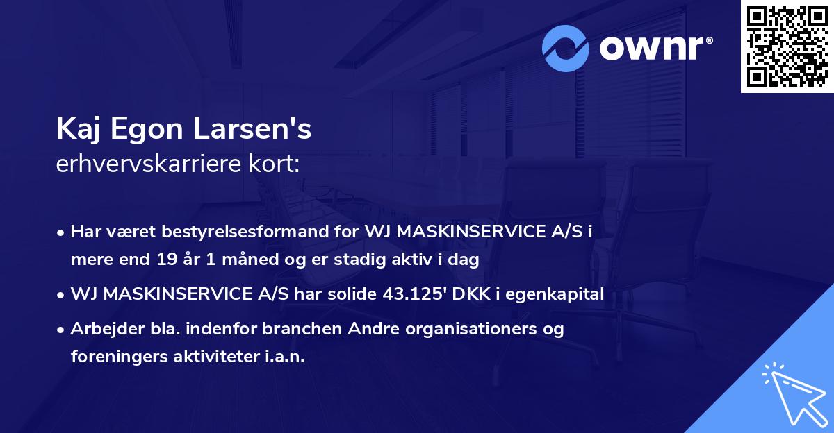 Kaj Egon Larsen's erhvervskarriere kort