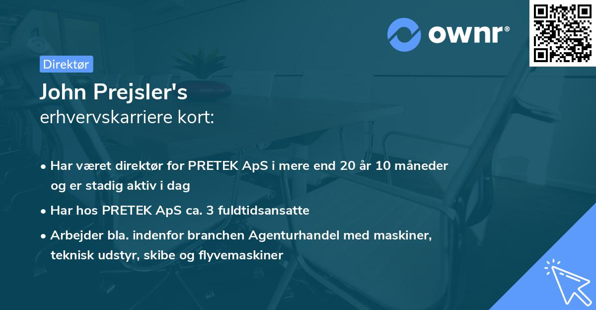 John Prejsler's erhvervskarriere kort