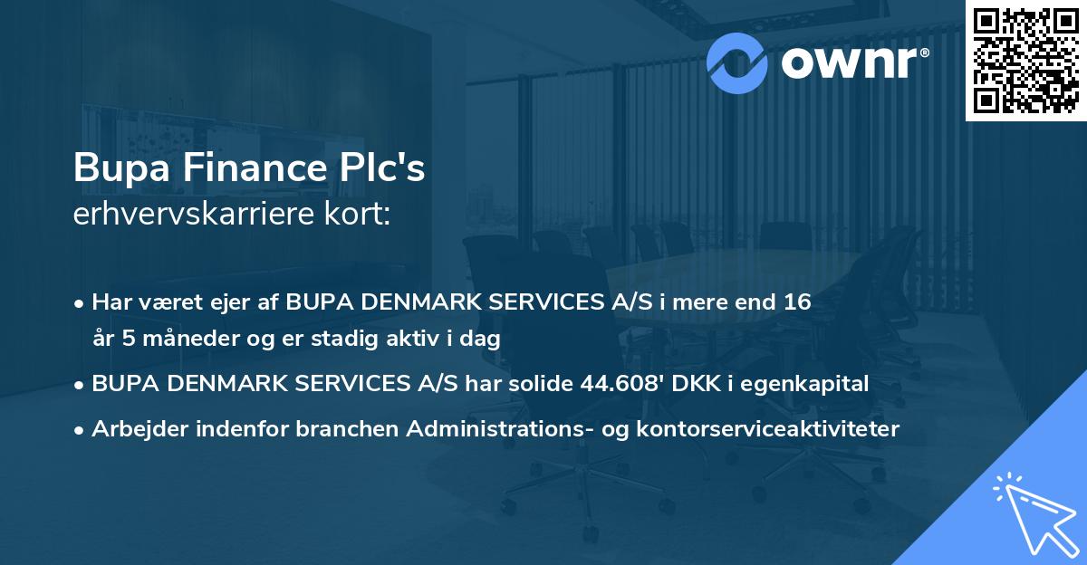 Bupa Finance Plc's erhvervskarriere kort