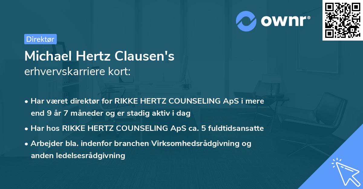 Michael Hertz Clausen's erhvervskarriere kort