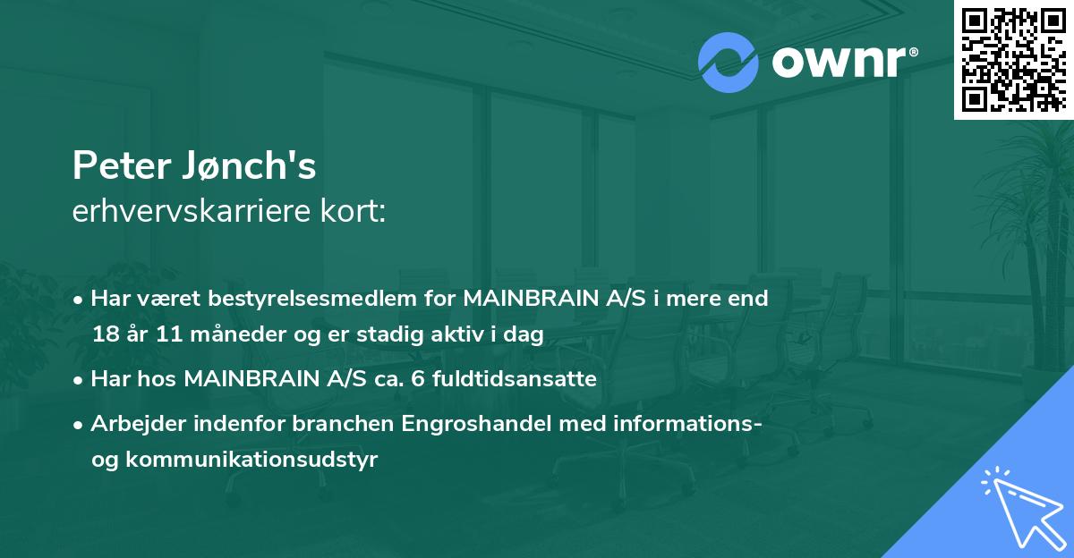 Peter Jønch's erhvervskarriere kort