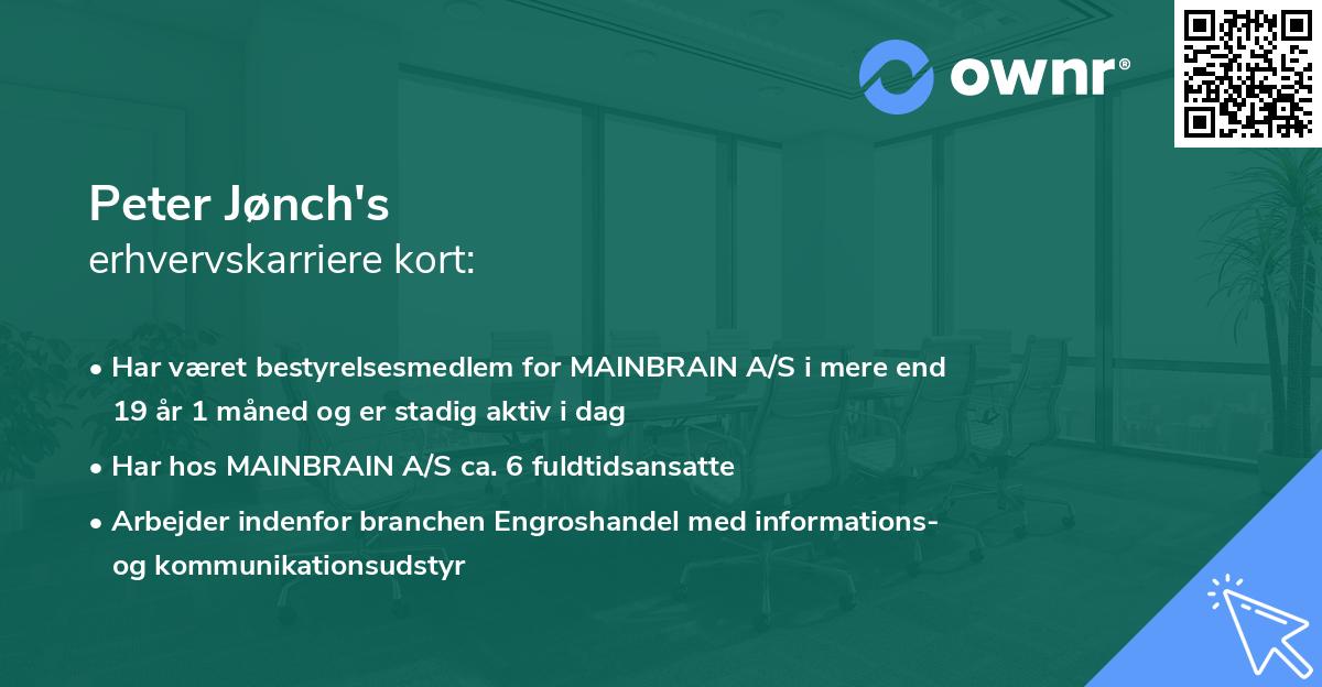 Peter Jønch's erhvervskarriere kort