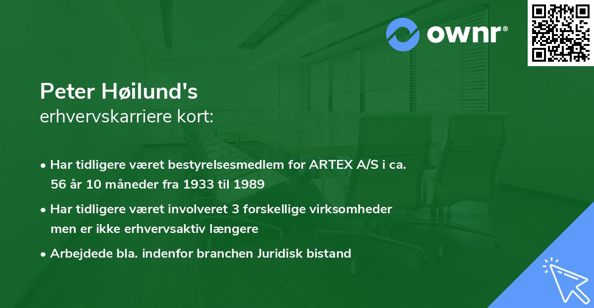 Peter Høilund's erhvervskarriere kort