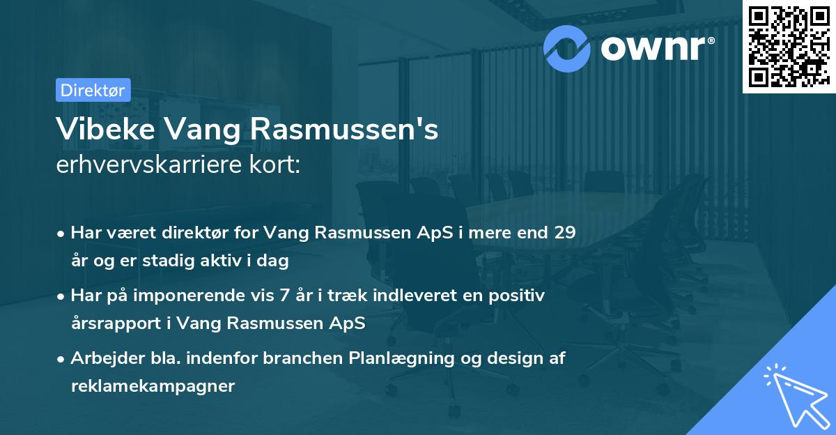 Vibeke Vang Rasmussen's erhvervskarriere kort
