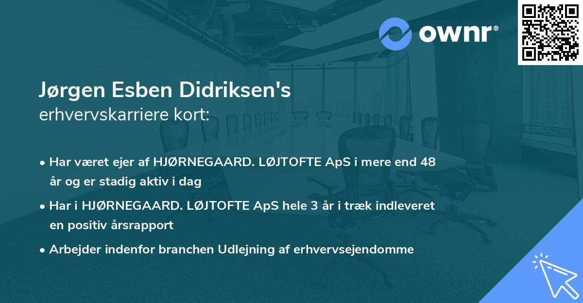 Jørgen Esben Didriksen's erhvervskarriere kort
