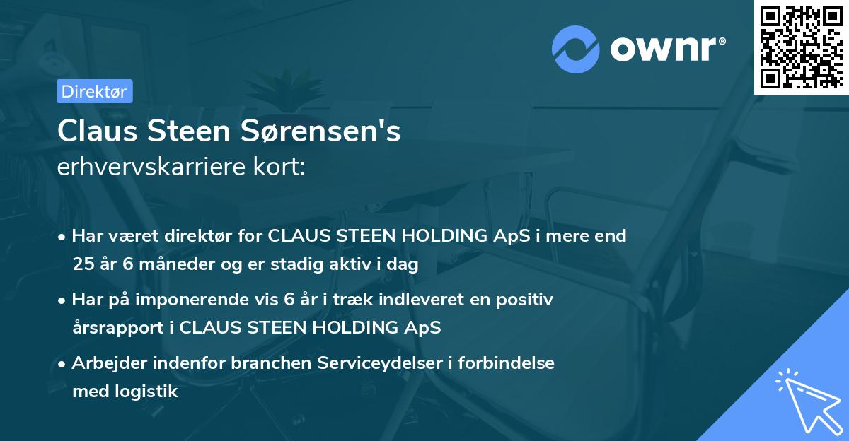 Claus Steen Sørensen's erhvervskarriere kort