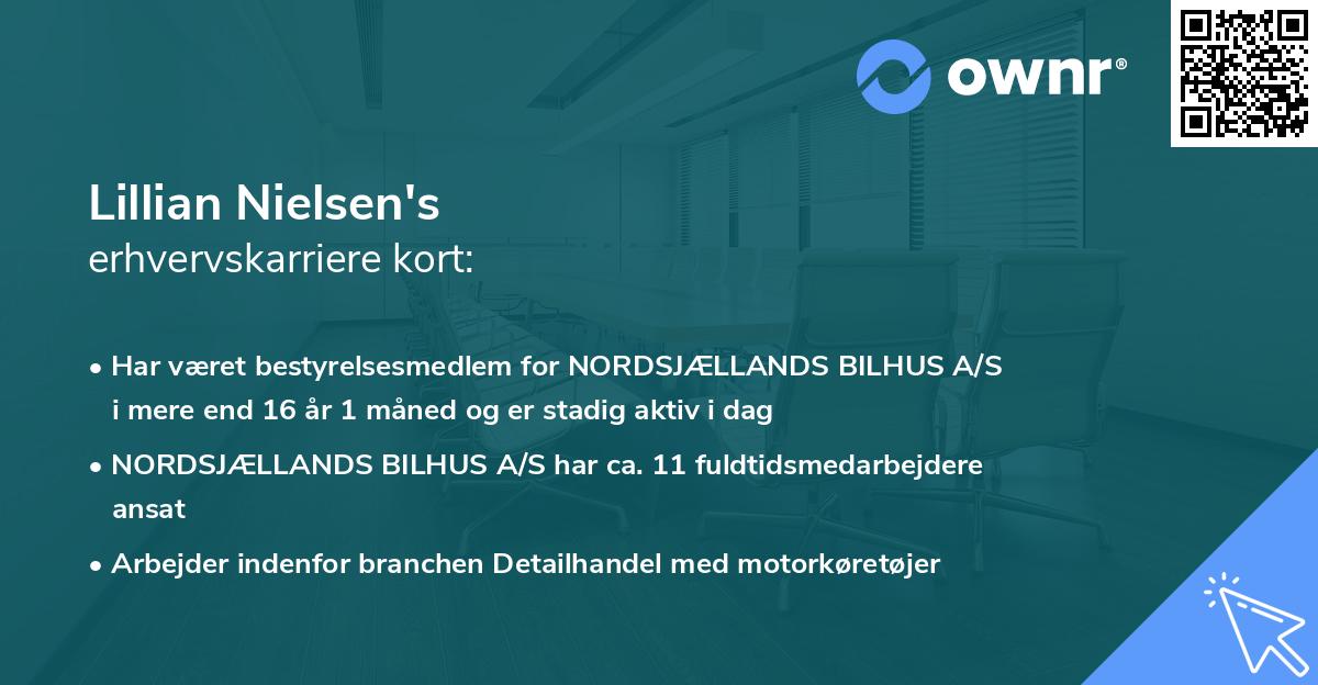 Lillian Nielsen's erhvervskarriere kort