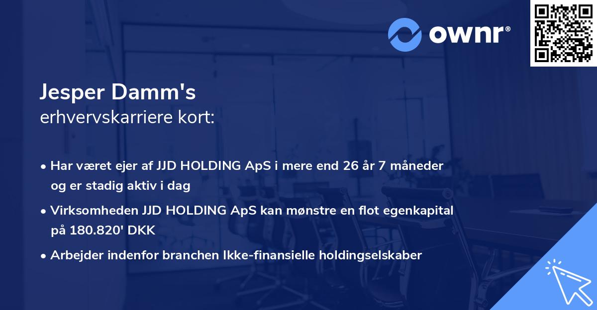 Jesper Damm's erhvervskarriere kort