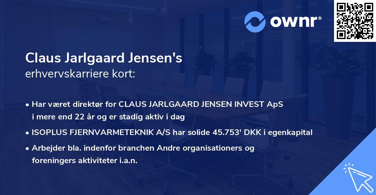 Claus Jarlgaard Jensen's erhvervskarriere kort