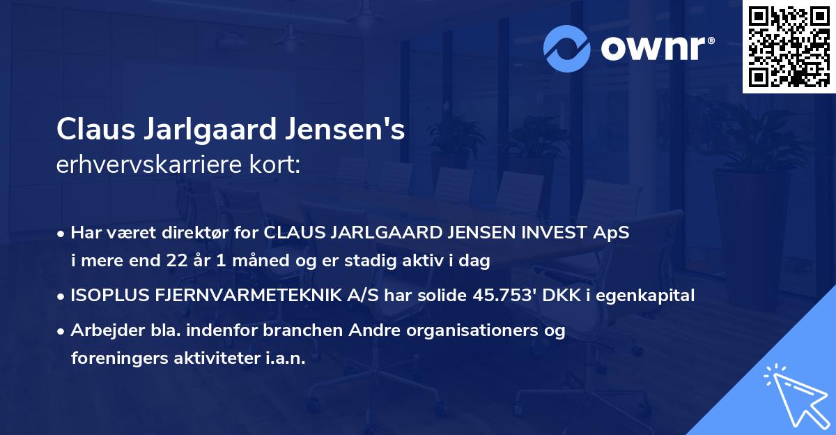 Claus Jarlgaard Jensen's erhvervskarriere kort