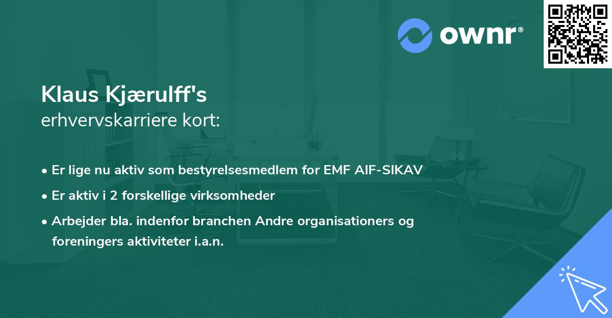Klaus Kjærulff's erhvervskarriere kort
