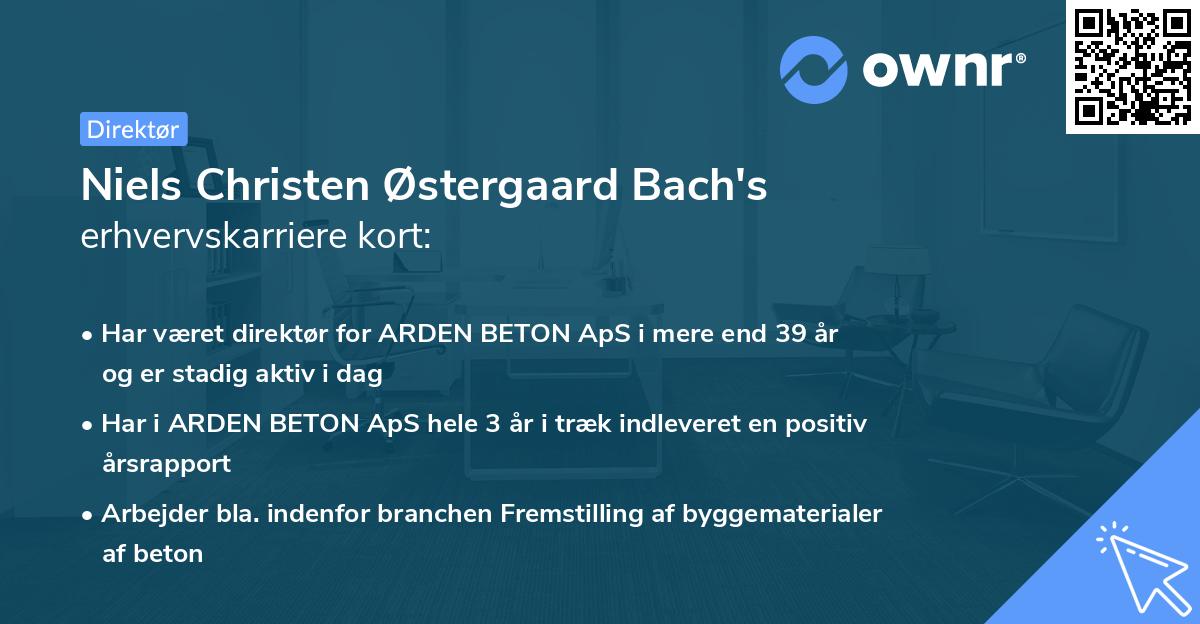 Niels Christen Østergaard Bach's erhvervskarriere kort