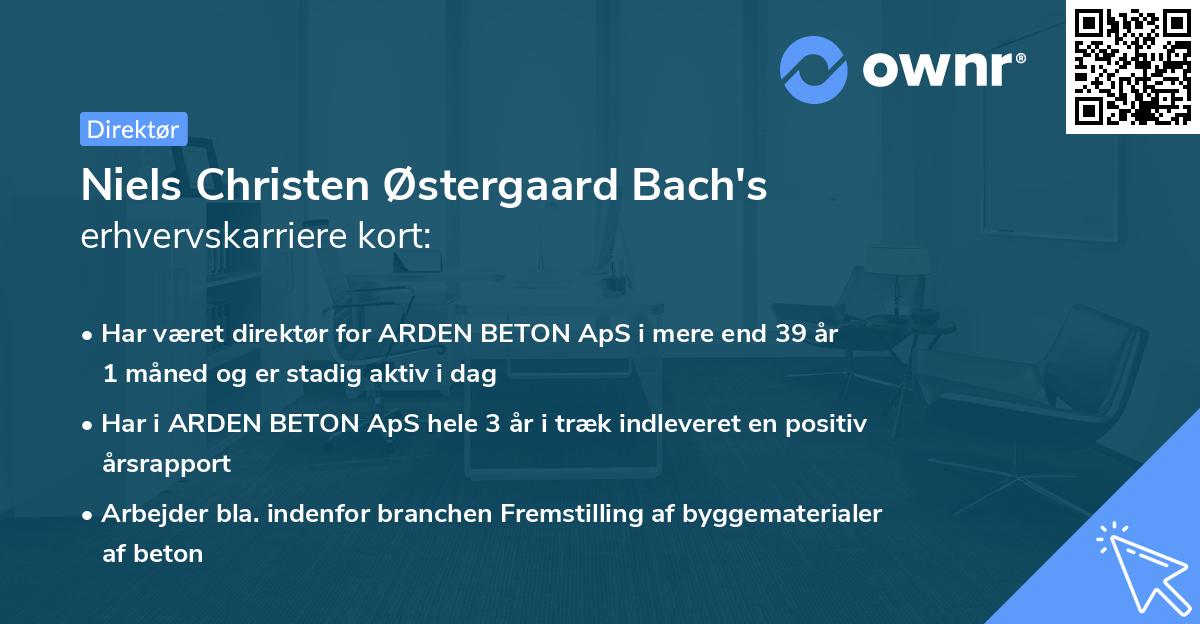 Niels Christen Østergaard Bach's erhvervskarriere kort