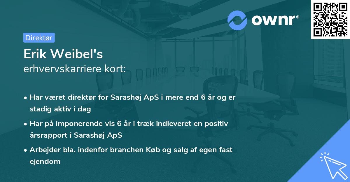 Erik Weibel's erhvervskarriere kort