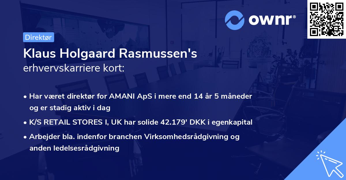 Klaus Holgaard Rasmussen's erhvervskarriere kort