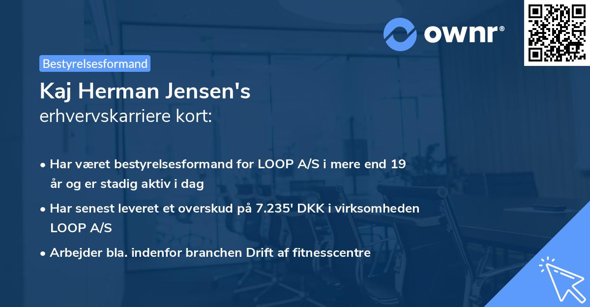 Kaj Herman Jensen's erhvervskarriere kort