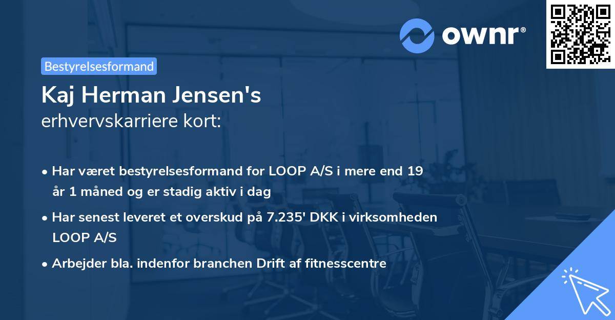 Kaj Herman Jensen's erhvervskarriere kort