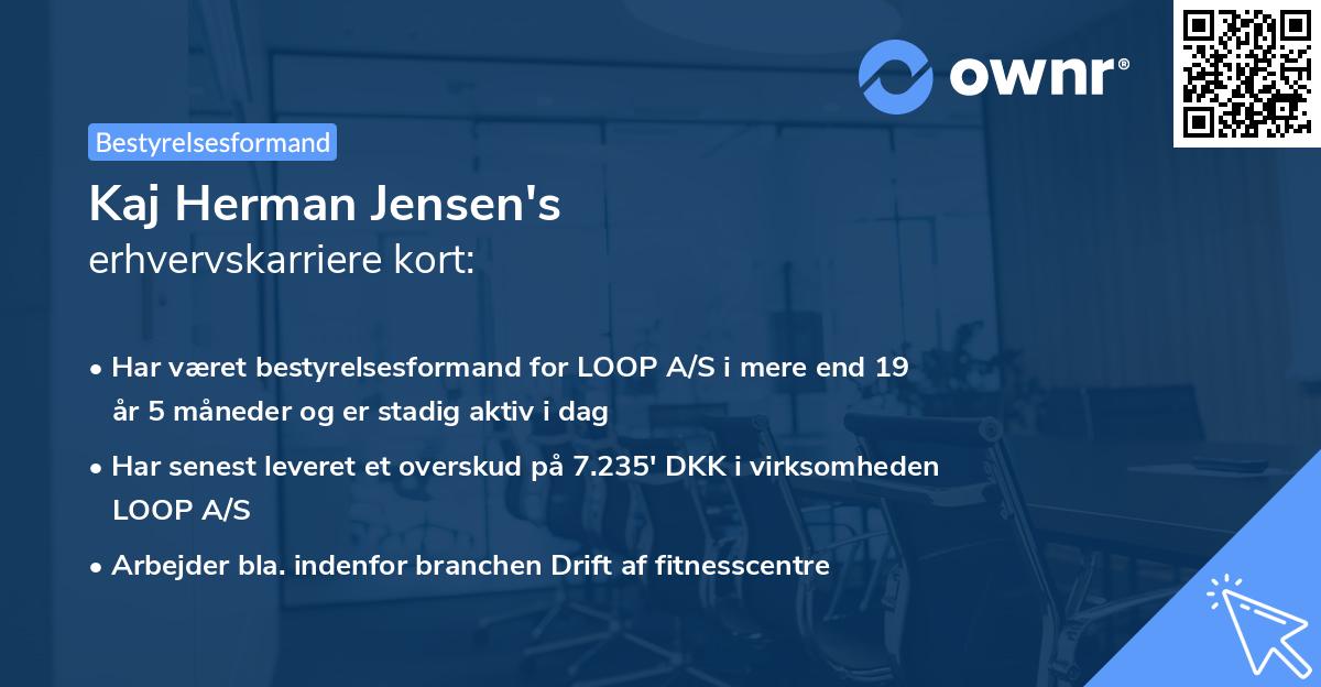 Kaj Herman Jensen's erhvervskarriere kort