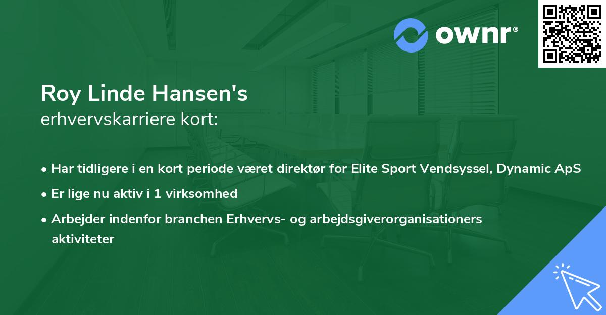 Roy Linde Hansen's erhvervskarriere kort