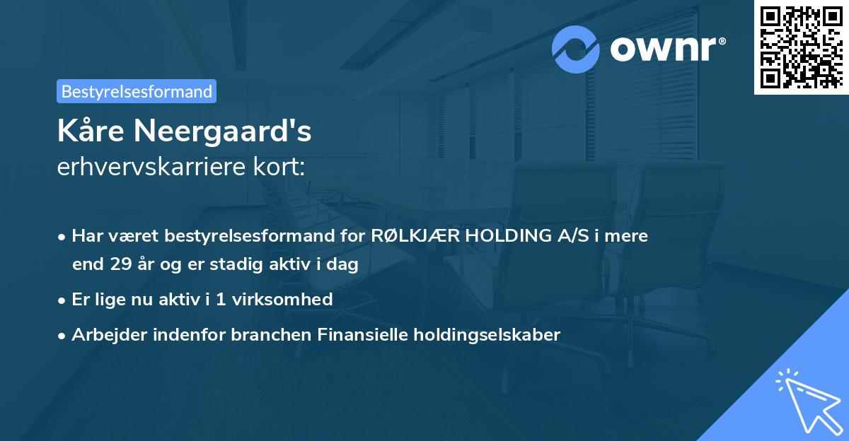 Kåre Neergaard's erhvervskarriere kort