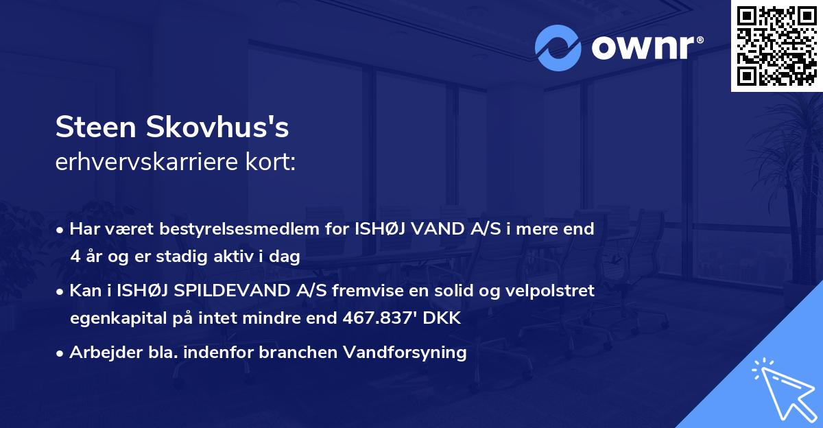 Steen Skovhus's erhvervskarriere kort