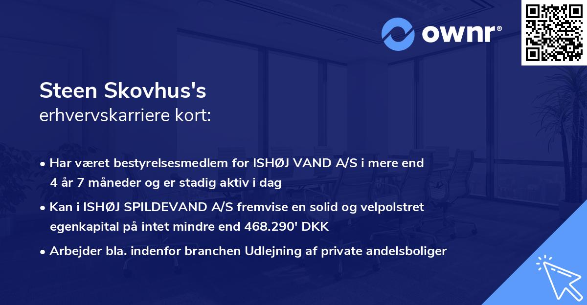 Steen Skovhus's erhvervskarriere kort