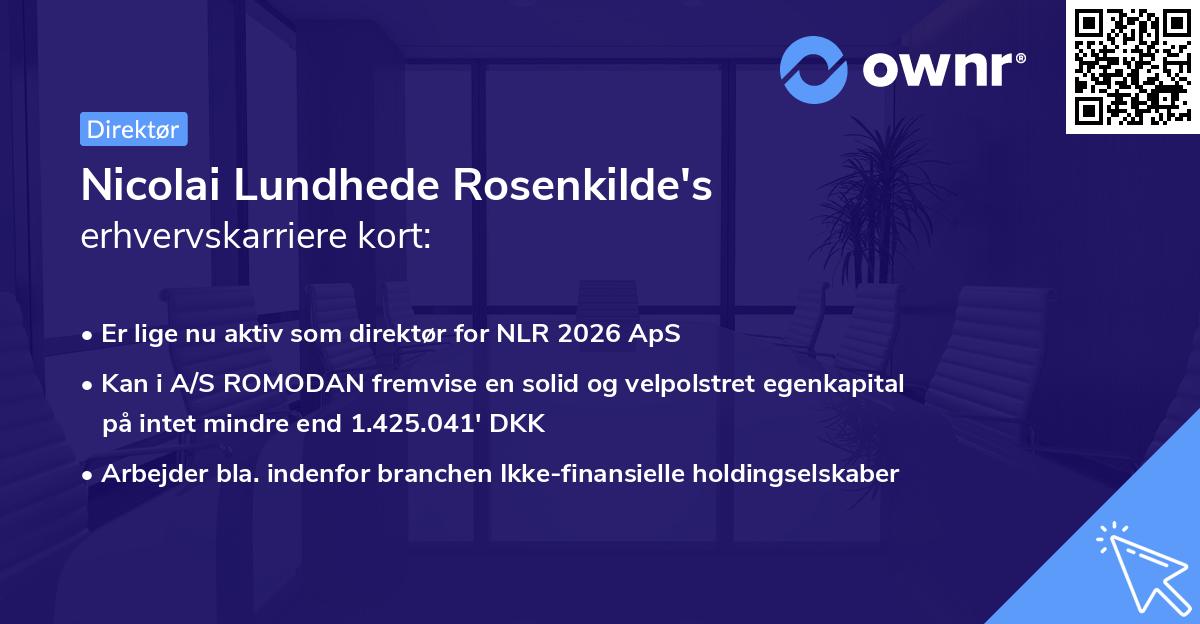 Nicolai Lundhede Rosenkilde's erhvervskarriere kort