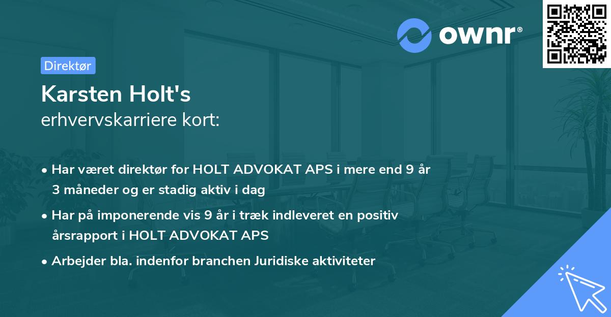 Karsten Holt's erhvervskarriere kort