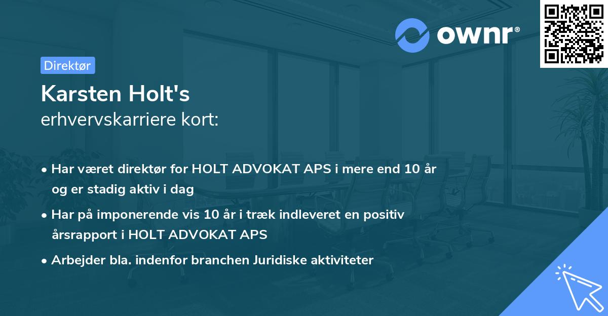 Karsten Holt's erhvervskarriere kort