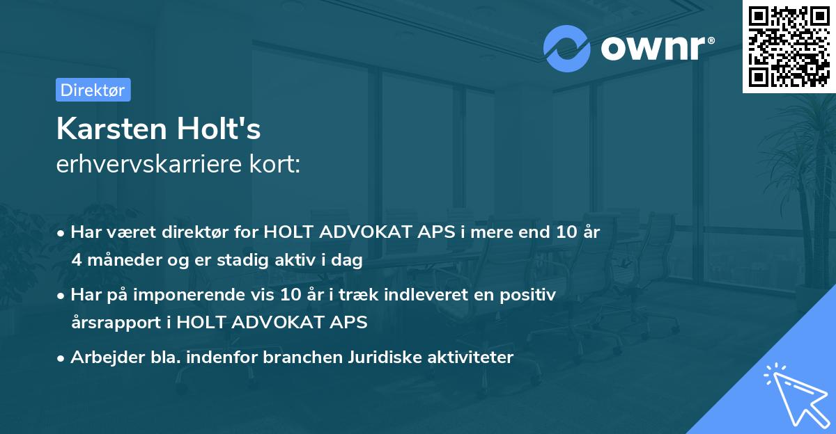 Karsten Holt's erhvervskarriere kort