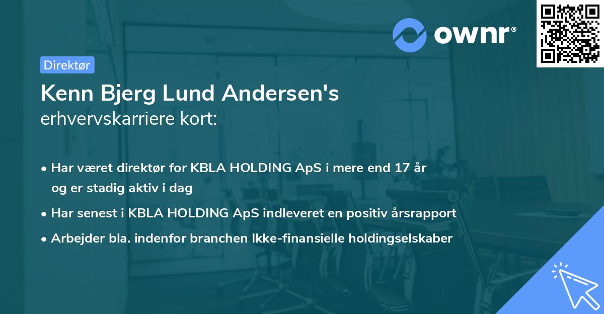 Kenn Bjerg Lund Andersen's erhvervskarriere kort