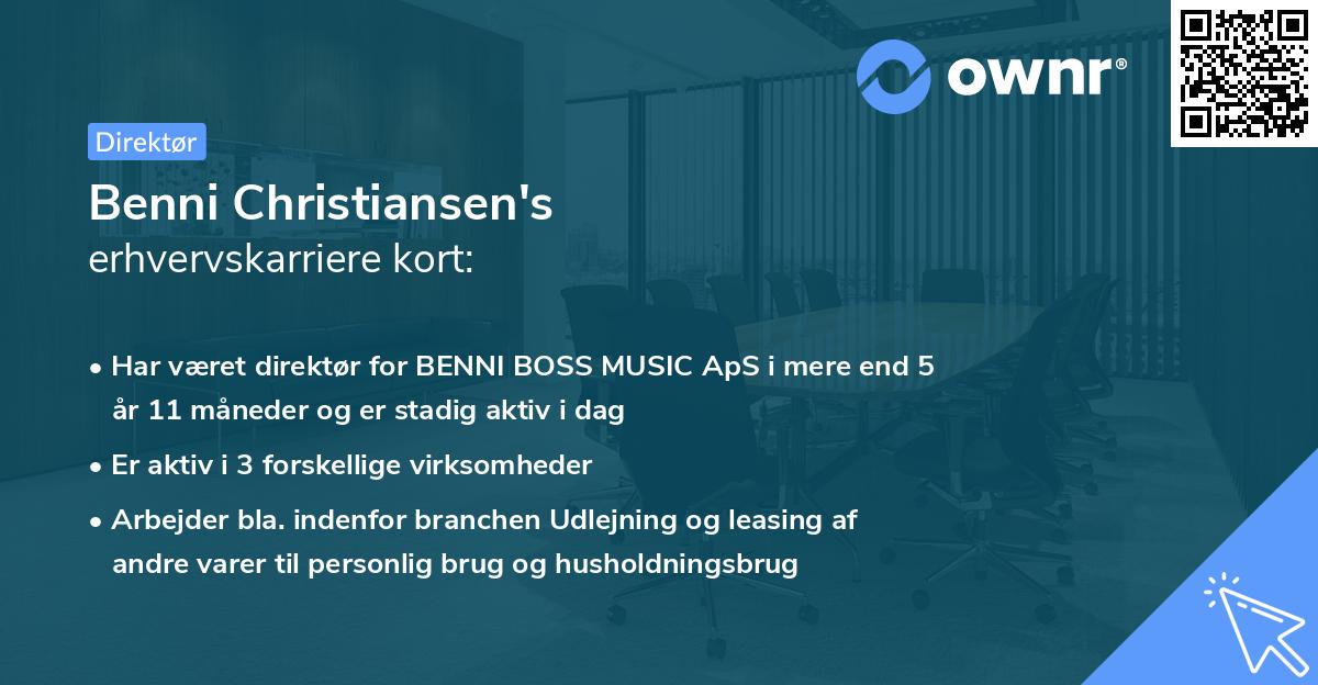 Benni Christiansen's erhvervskarriere kort