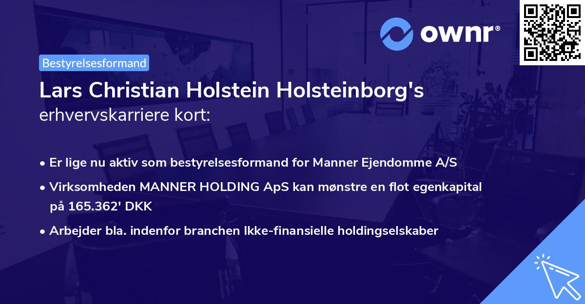 Lars Christian Holstein Holsteinborg's erhvervskarriere kort