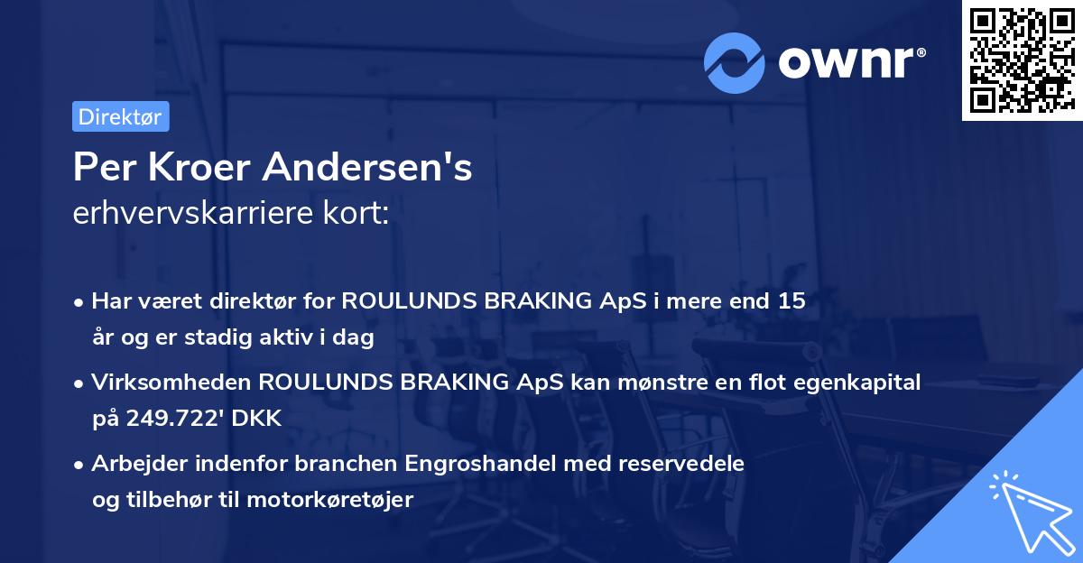 Per Kroer Andersen's erhvervskarriere kort