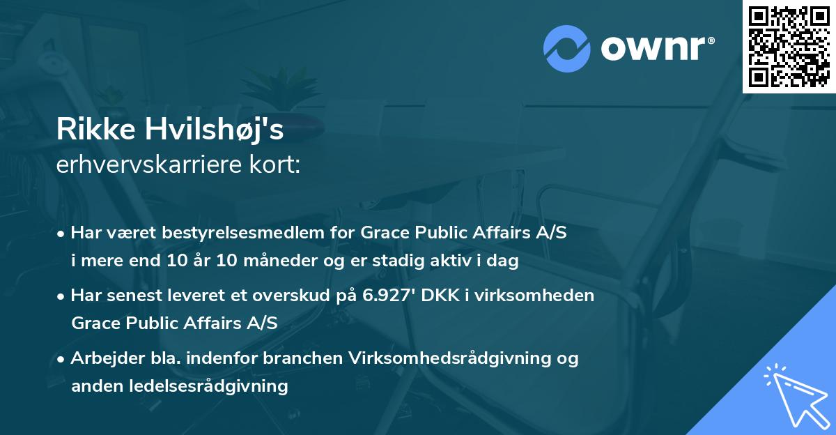 Rikke Hvilshøj's erhvervskarriere kort