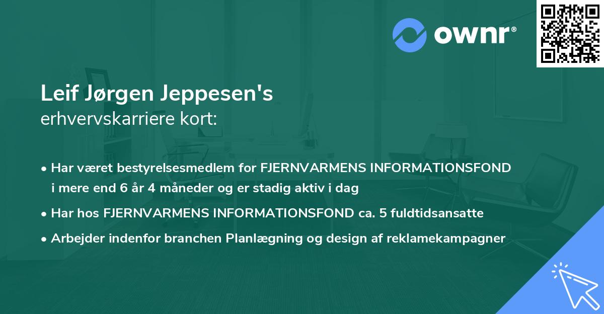 Leif Jørgen Jeppesen's erhvervskarriere kort