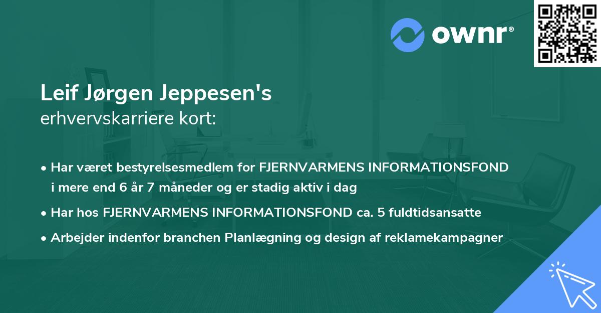 Leif Jørgen Jeppesen's erhvervskarriere kort